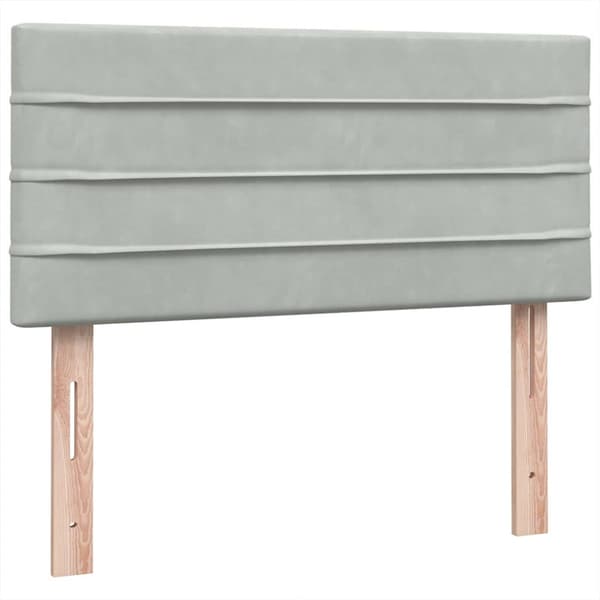 Ramsäng med madrass ljusgrå 80x220 cm sammet