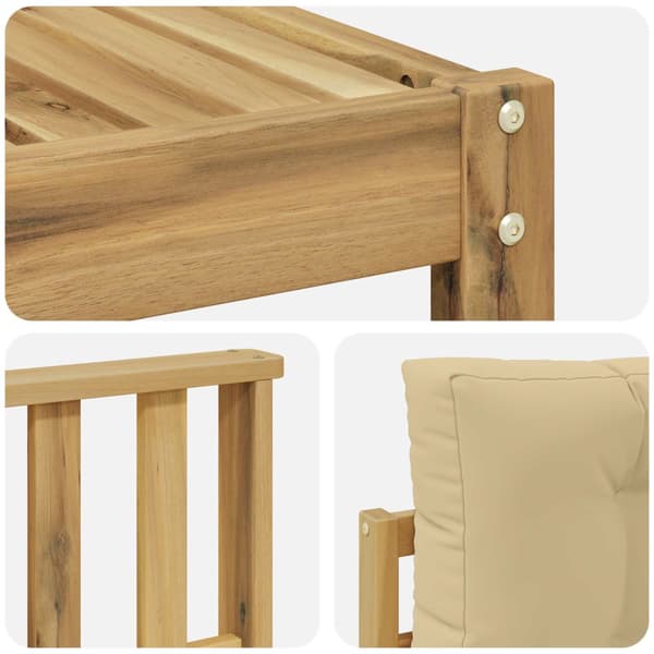 Utomhussoffset med kudde 7 pcs Vit och Beige