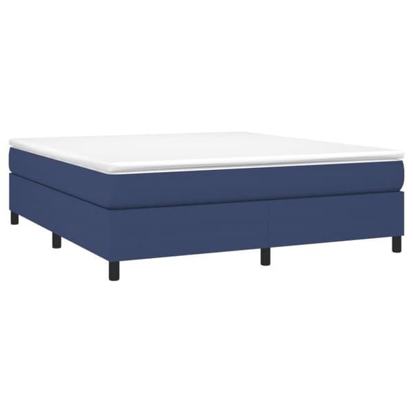 Boxspring-sängram blå 160x200 cm tyg