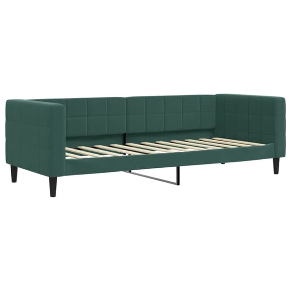 Dagbädd med madrasser utdragbar mörkgrön 80x200 cm sammet