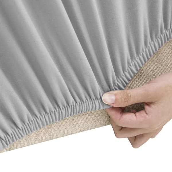 Sofföverdrag 3-sits med stretch grå polyesterjersey