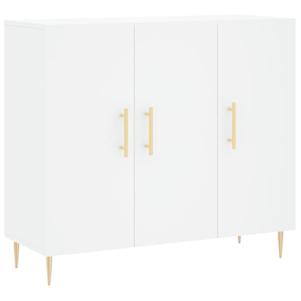Skänk vit 90x34x80 cm konstruerat trä
