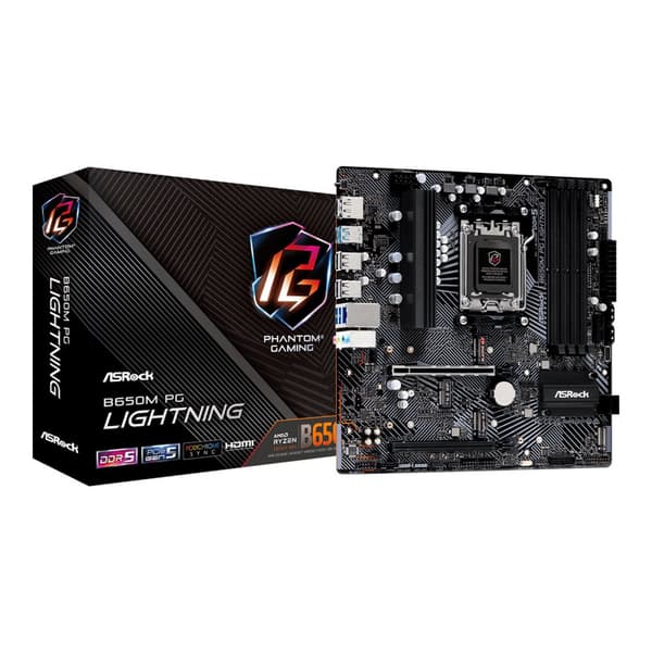 ASRock B650M PG Lightning - moderkort - micro ATX - Socket AM5 - AMD B650