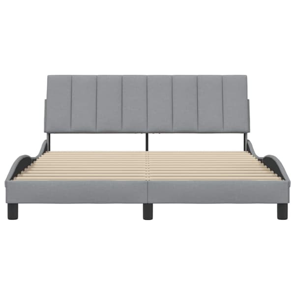 Bed Frame without Mattress "Hanko" Light Grey 160x200 cm Fabric