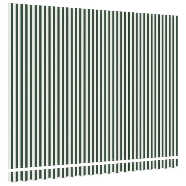 Markisväv Grön och Vit 4 × 3 m Polyester