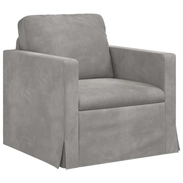Soffa Ljusgrå 78 x 78 x 80 cm Sammet