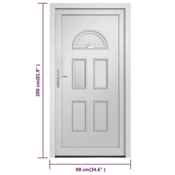 Ytterdörr vit 88x200 cm PVC