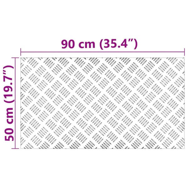 Trappsteg Rektangulär 2 pcs Silver 90 x 50 cm Aluminium