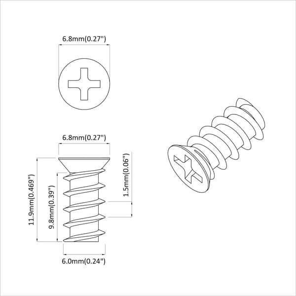 Skruv 2 pcs Silver M6 x 12 mm Järn