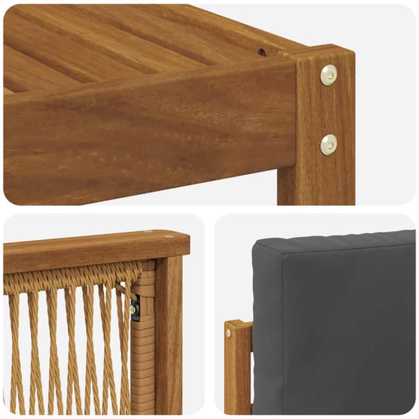Utomhussoffset med kudde 6 pcs Naturlig och Antracit Polyester