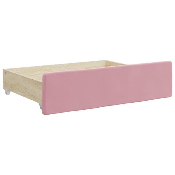 Dagbädd utdragbar med lådor rosa 100x200 cm sammet