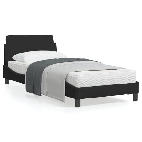 Bed Frame with Headboard "Dover" Black 80x200 cm Velvet