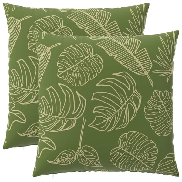 Kuddöverdrag 2 st HEERLEN Bladdesign 80 x 80 cm Polyester