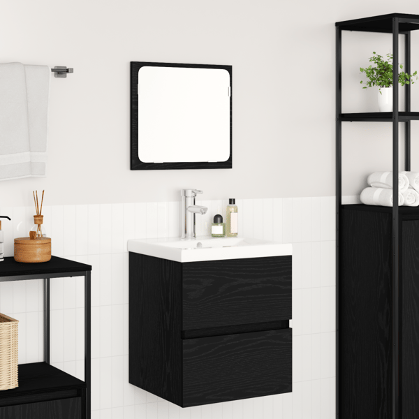 Badrumsmöbelset 2 pcs Artisan ek och vit Konstruerat trä