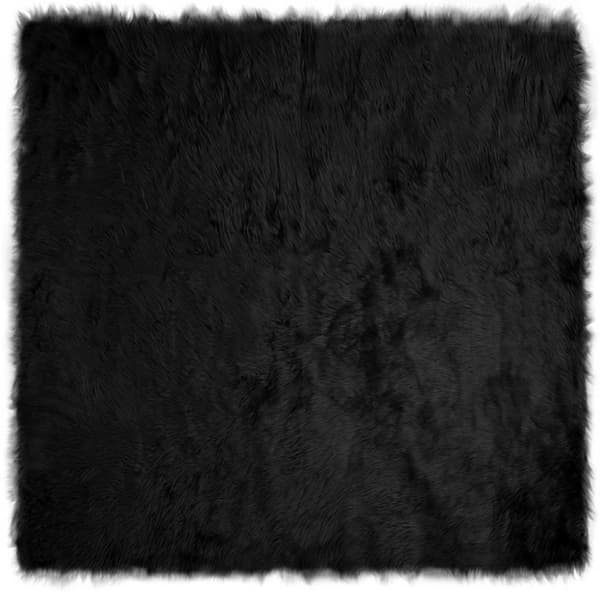 Fuskfäll matta TAFALLA Svart 120 x 120 cm Polyester