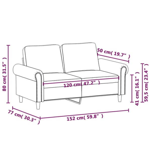Soffa 2-sits mörkgrön 120 cm sammet