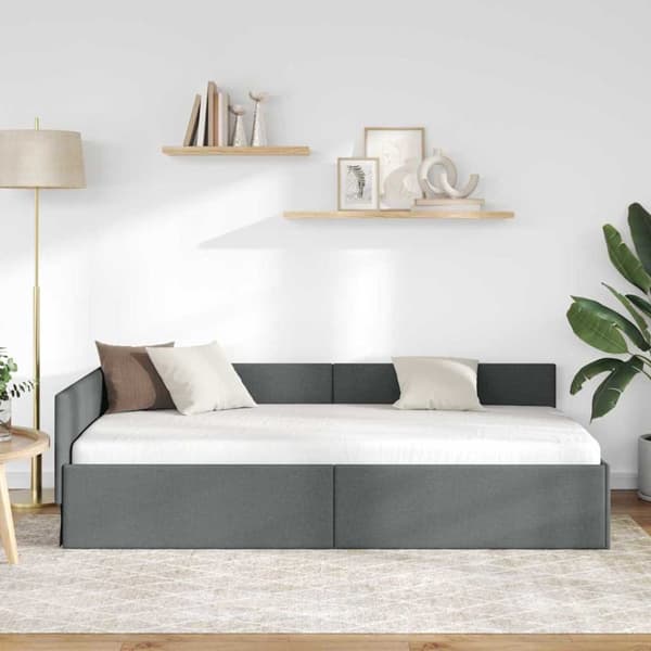 Hörn Sängram Mörkgrå 100 x 203 cm tyg