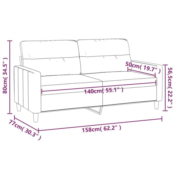 2-sitssoffa ljusggul 140 cm tyg