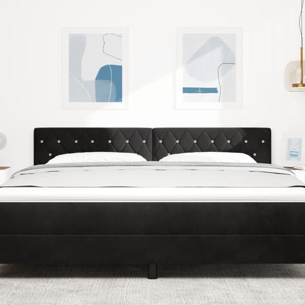 Huvudgavel Svart 180 cm Sammet