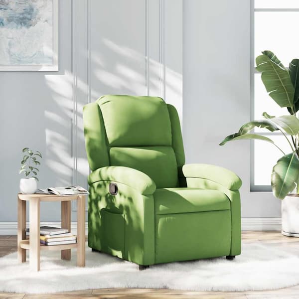 Reclinerfåtölj ljusgrön sammet