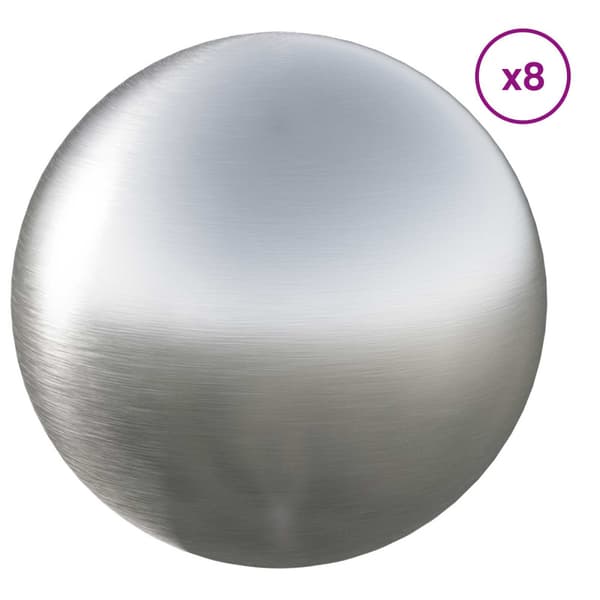 Borstad Boll 8 st Ø 5 cm Silver Rostfritt stål 201