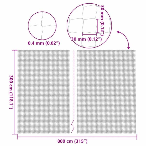 Katnät transparent 8x3 m nylon