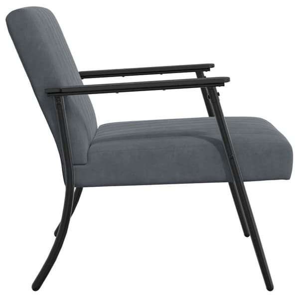 fåtölj Mörkgrå 59 x 75 x 78 cm Sammet