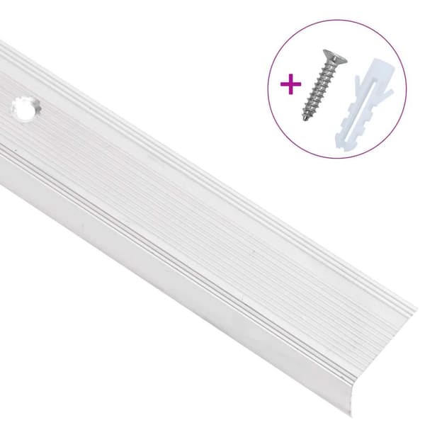 Trappnäsor i L-form 15 st aluminium 90 cm silver