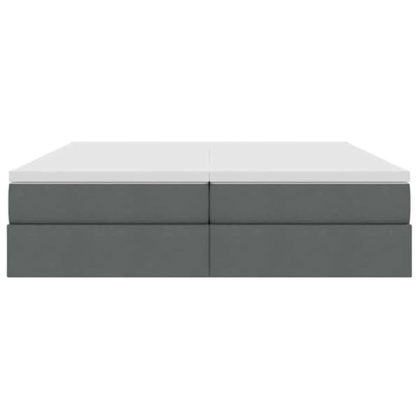 Förvaringssäng med madrass Mörkgrå 200 x 200 cm Polyester