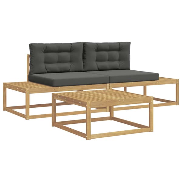 Utomhussoffset med kudde Vit 79 x 79 x 37 cm Polyester