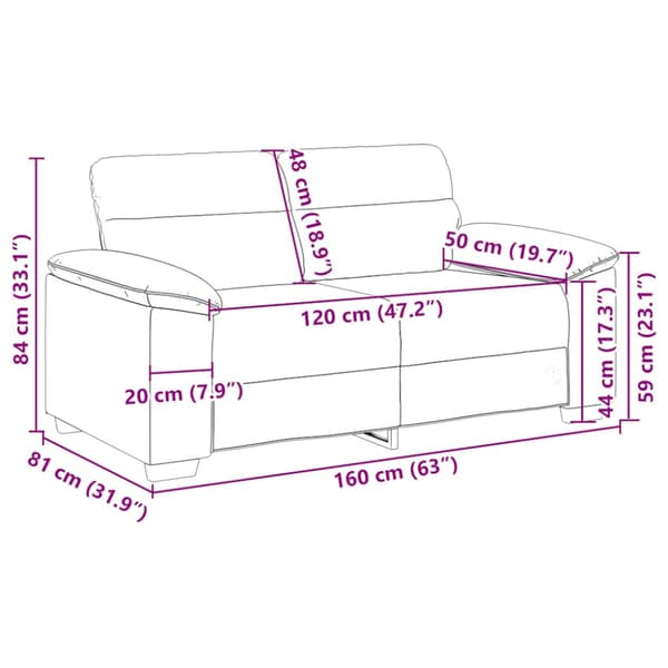 2-sitssoffa vit 160x81x84 cm konstläder