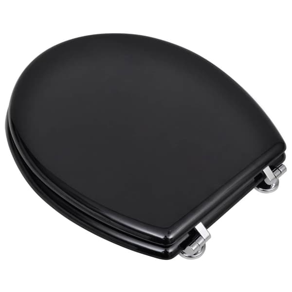 Toalettsitsar med lock 2 st MDF svart