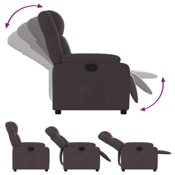 Reclinerfåtölj mörkbrun tyg