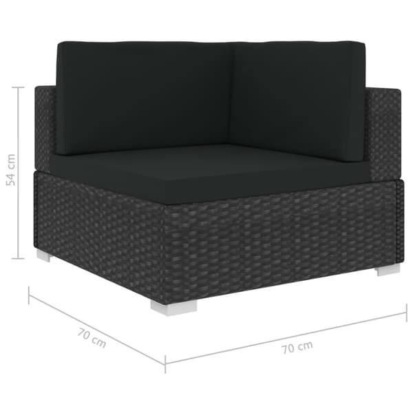 Hörnsitsar modulsoffa 2 st med dynor konstrotting svart