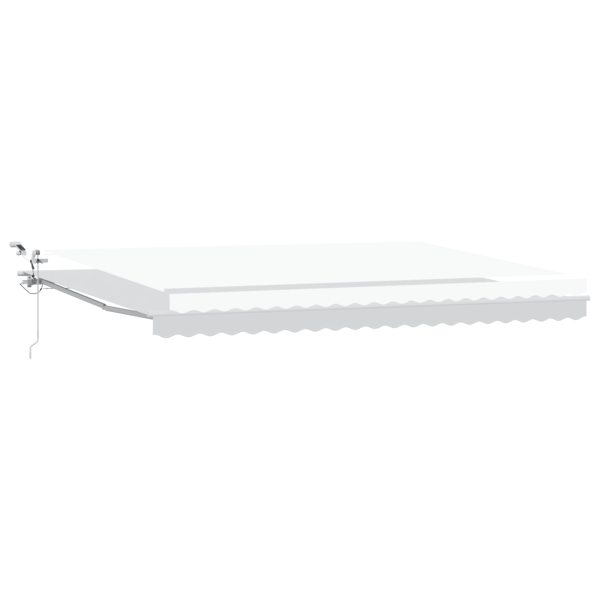 Utfällbar markis Vit 500 × 300 cm Polyester och metall