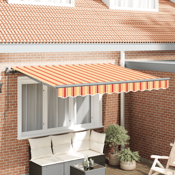 Utfällbar markis Gul 350 x 200 cm tyg