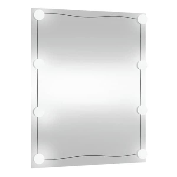Väggspegel med LED-belysning 50x60 cm glas rektangulär