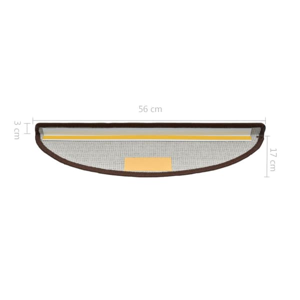 Trappmattor 15 st 56x17x3 cm kaffebruna halvrunda