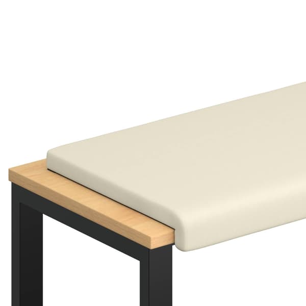 Bänk kudde Texturerad Sammet Gräddvit Djup 35 cm