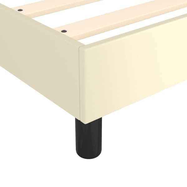Boxspring-sängram gräddvit 100x200 cm konstläder