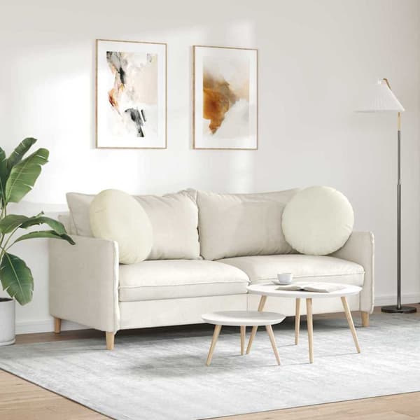 Sittkuddar 2 pcs Kräm Ø50 x 19 cm Sammet