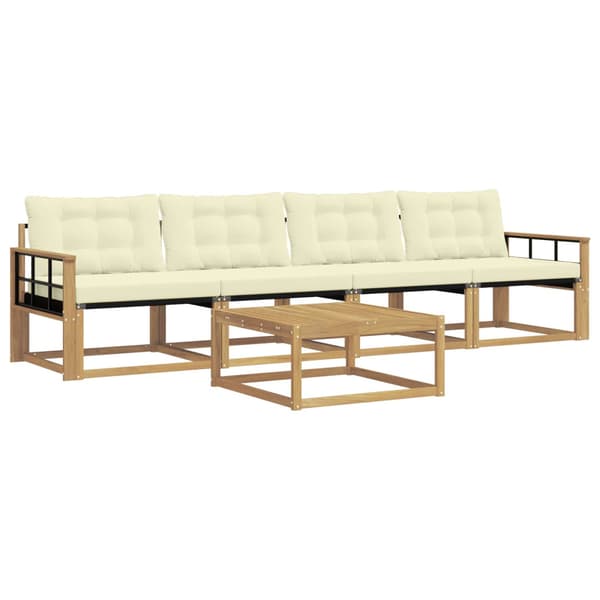 Utomhussoffset 5 pcs Vit och grädde 79 x 79 x 37 cm
