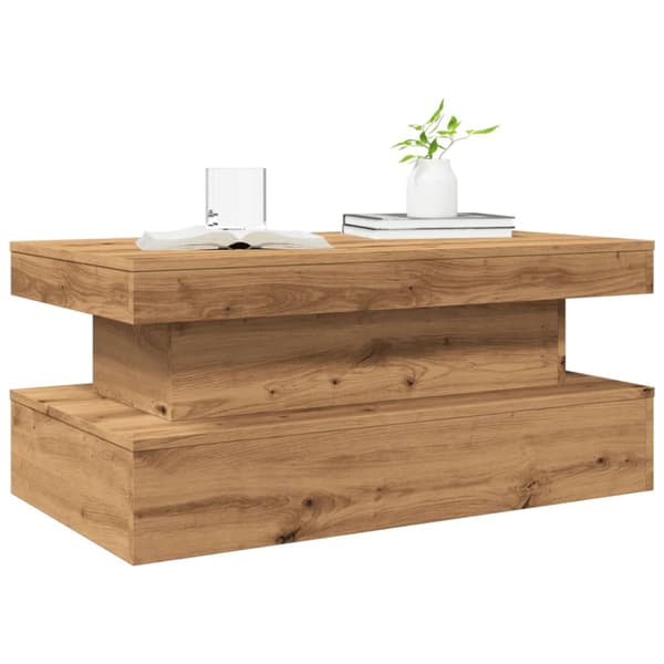 Soffbord med LED ek 90x50x40 cm