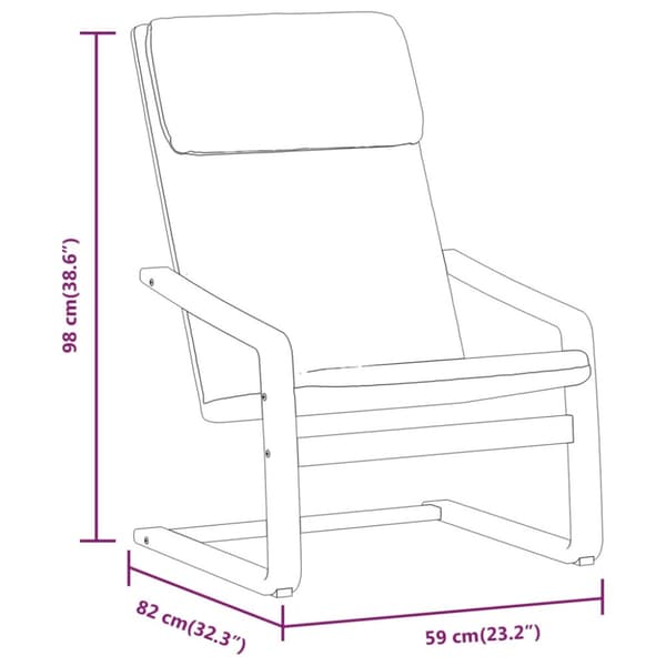 Vilstol med fotpall gräddvit Tyg
