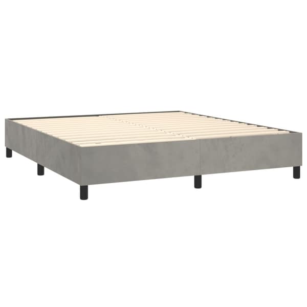 Ramsäng med madrass ljusgrå 200x200 cm sammet