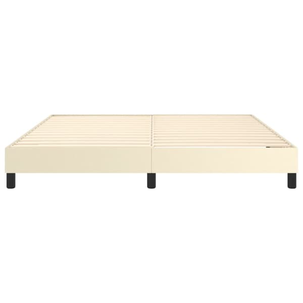 Boxspring-sängram gräddvit 160x200 cm konstläder