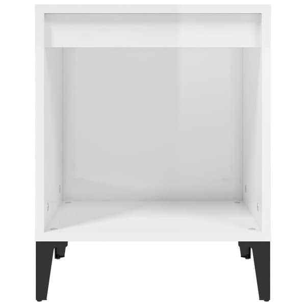 Sängbord vit högglans 40x35x50 cm
