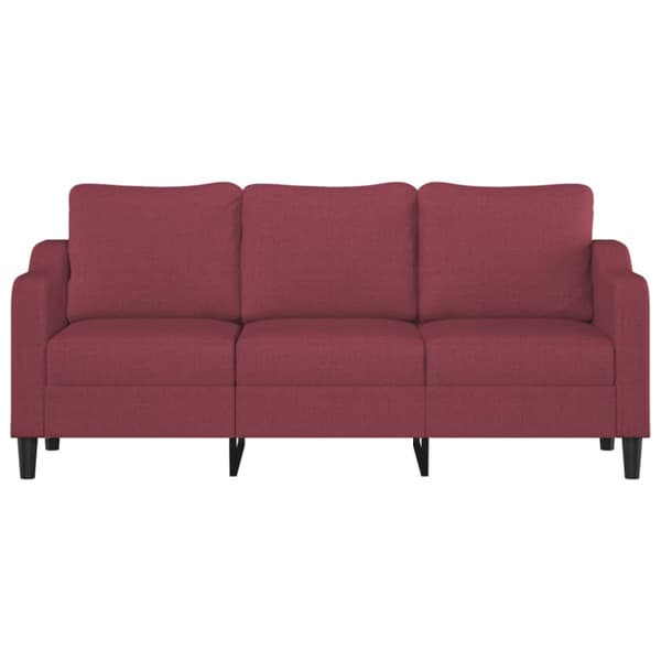 3-sitssoffa vinröd 180 cm tyg