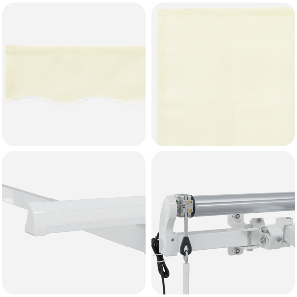 Utfällbar markis Kräm 350 x 200 cm tyg