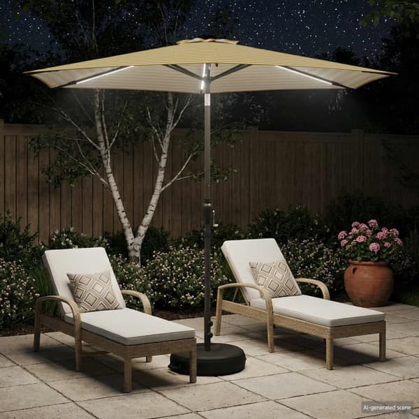 Trädgårdsparasol med LED Lampor 270 x 270 cm Polyester
